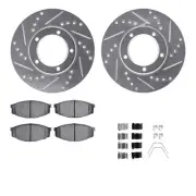 Dynamic Friction Company 7512-76027 Brake Rotor Dimpled & Slotted Silver