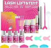 Lash Lift and Tint Kit, Eyelash Perm Kit & Black Brow Lamination Kit, Natural Eyelash Curling Lash Extension Set, Lash Perm Kit Detailed Instruction(V-09)