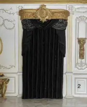 MINIATURE DOLLHOUSE 1:12 SCALE WINDOW CURTAIN #29 - BLACK