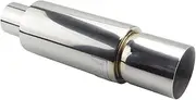 Exhaust reducer Car Motorbike Universal Stainless Steel Silencer Tail Pipe ID 51MM 57MM 63MM Outlet 90mm Styling Exhaust Systems Muffler Tip Exhaust Tailpipe(SILVER 57MM)