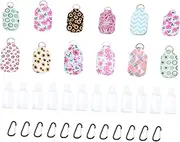 HONMEET 12 Sets Refillable Liquid Travel Containers with Keychain Holders Portable Empty Bottles for Shampoo Hand Soap and Conditioner for Travel Camping and