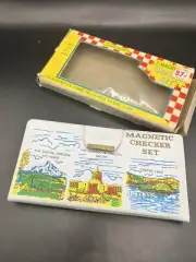 Vintage Souvenir Travel Checkers Set Magnetic Board OREGON COLLECTIBLE- Unused