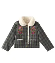 [Louise Misha] Louise Misha Alia embroidered checked jacket Y 10 green