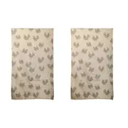 2x Belle Henrietta Cotton Table Runner 150x45cm Rectangle Dining Home Decor Ash