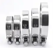 Hose Clips Adjustable, 5pcs 304 Circular Pipe Clamp Air Water Tube Clips Water Pipe fasteners Fuel Clamps durable(Dia.104 112mm)