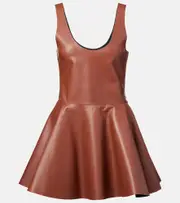 [JW Anderson] JW Anderson Peplum leather minidress UK 12 brown
