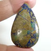 45.75 Cts Natural African Azurite Pear Cabochon Loose Gemstone 26X44X6MM