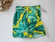 Boys Leaf Print Swim Trunk Empire Yellow size7