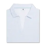 New Ladies FootJoy WOMENS OPEN PLACKET STRIPE SLEEVELESS POLO Shirt,SKYWAY,SMALL