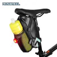 在飛比找蝦皮購物優惠-Roswheel-全新【帶尾燈水壺袋】單車座墊包：大容量碳纖