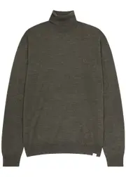 Les Deux Greyson Roll-neck Wool Jumper - Khaki - S S