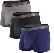 [Separatec] Men's Underwear Boxer Shorts Made of Soft Combed Cotton and Modal with Separate Pockets and Fly in 3 Pack Breathable and Elastic Shorts
