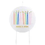Shaped Cake Candle Make a Wish Size 4in dia Pack of 4