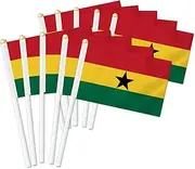 10 PCS Ghana Handheld Small Flag, Ghanaians Hand held Mini Decor Decoration Banner