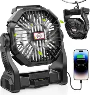 Camping Fan with LED Lantern 10400mah Portable Battery Operated Outdoor Fan P...
