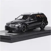 Scale Finished Model Car 1:64 Scale for Benz AMG C63 Station Wagon Metal Casting Car Model Static Collection Car Souvenir Decoration Die-cast Vehicle(Black)