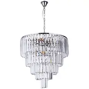 Crystal Spiral Chandelier Glitz 10 Lights Lighting 5 Tier Chrome Pendants Celestial