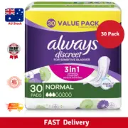 Always Discreet Incontinence Pads, Normal, 30 Pack | AU