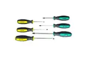 Screwdriver Set 6pc PRO Industrial Quality Tang-Thru Chrv-Van Blades Strike Cap