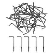 100Pcs L Shape Hooks, 1 1/4Inch Right Angle Screw Hook for Hanging, Black Bronze