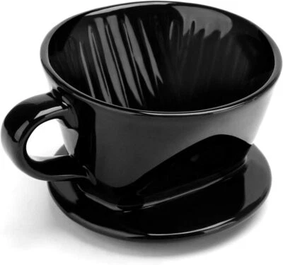 Segarty #2 Pour over Coffee Maker, Single Cup Black Ceramic Coffee Dripper, 1 Se