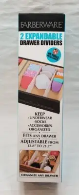 Farberware Expandable Drawer Dividers DIY Drawer Organizer Pack of 2