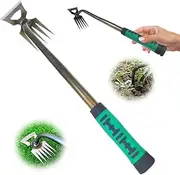 EPJJi Upgraded Weed Puller Tool, 2024 Newest Weeding Artifact Uprooting Weeding Tool, Multifunctional Manual Weed Remover Tool Manganese Steel Hand Weeder Pulling Tool for Lawn and Garden (5 Teeth)