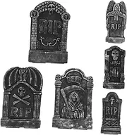 COHEALI 6pcs Halloween Tombstone Ornament Outdoor Decor Yard Decorations Garden Graveyard Statue Headstones Party Decoration Large