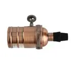 Socket With Switch Retro Lamp Base Accessories E27 Red Antique Bronze