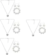 [OATIPHO] Disco Ball Mirror Disco Necklaces Decorative Necklace s Disco Party Necklaces s Disco Costume Mini Disco Necklace s Disco Accessories Mirror Decor Alloy Silver