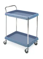 Metro BC2636-2DMB Deep Ledge 2-Shelf Utility Cart with Microban, Blue, 26" x 36