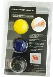 Hand Exercise 3 Ball Kit: 3 Color Coded Resistance Levels