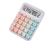 Cute Calculator 12 Digit Large LCD Display Big Round Button Gradient Candy Colored Dual Power Supply Calculator Suitable for Office School Home for Kids St