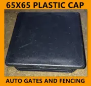 10 x Pool Fence- 65mm x 65mm Black Flat Plastic Square Post Cap (Flat)
