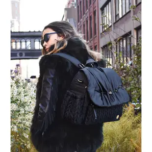 [代購直寄] 美國正品HAPP Levy Backpack時尚精品媽媽包編織後背包 時尚黑