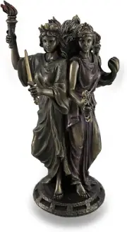 s 8 1/4" Tall Hecate Greek Triple Goddess of Magic Statue Cold Cast Resin Antiqu