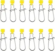 Lind Kitchen 12PCS Yellow Heavy Duty Sinker Weights Connector Fishing Line Sinker Slides Catfishing Rig with Duo Lock Snaps
