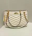 Michael Kors Whitney Medium Chain Strap Tote Shoulder Bag Handbag (Light Cream)