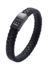 MENS BLACK CUSTOM INITIAL BRACELET