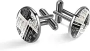 [Generic] Men's Cufflinks, Takeaway Food Truck Menu Cuff Links for Men, Classic Cufflinks Black for Suit Shirt Wedding Business Birthday Jewelry Gift