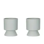 2x Belle Luca Dolomite Pot Planter Sml 20cm Flower Container Decor Storm Blue