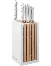[Wusthof] Classic Design Block 6 Piece Set With Santoku in White