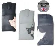 Cleo Cat Glasses case by Mala Leather 5171 soft leather wide tab top ladies cats