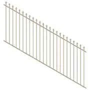 ProtectorAl 1201-2400W x 1200H Paperbark Spear Top Pool Fence Panel Raked 16-30º