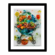 Glass Bbq Art Framed print
