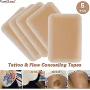 Rhafayre 5 Pack Breathable Tattoo Flaw Concealing Tape, Scars Flaw Cover Up Tape Stickers,tattoo Covers And Skin Shields Cover Up Tape