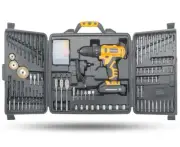 Masterspec 92-Piece Power Tool Kit 18V Cordless Hammer Drill Screw Flap Bits ...