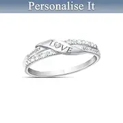 'Love' Personalised Engraved Diamond Ring