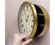 silver Vintage Wall Clock Safe Box Hidden Secret Storage Box Wall Clock Safe Money Jewelry Valuables Storage Box Home Decoration