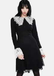 [Jawbreaker] Black Weird Sisters Lace Fit And Flare Dress